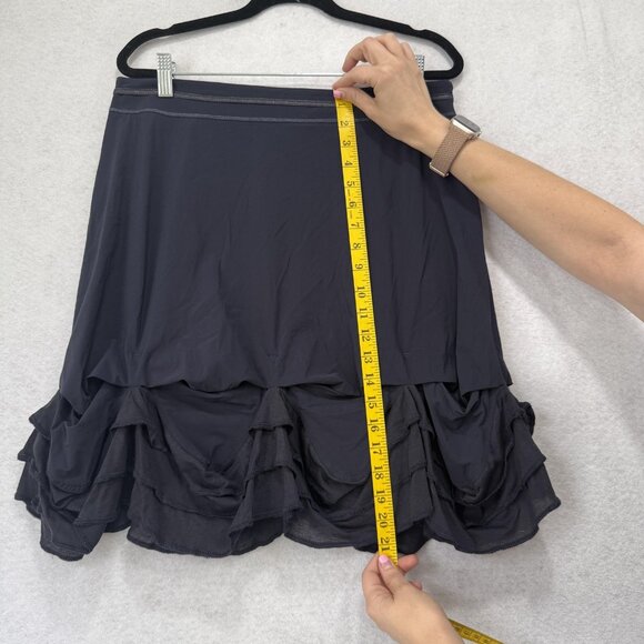 MC Planet Skirt Womens 40 Blue Layered Ruffle Hem Stretchy Zip France Boho Chic - Picture 3 of 10